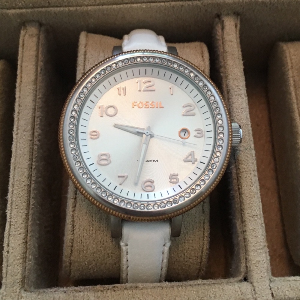 Stunning Ladies Fossil Watch with CZ